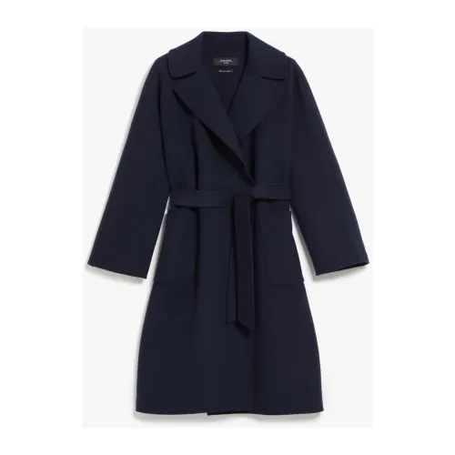 Max Mara Weekend , Belted Coat ,Blue female, Sizes: