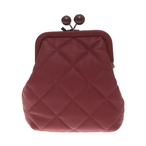 Max Mara Weekend , Bordeaux Quilted Leather Clutch ,Red female, Sizes: ONE SIZE