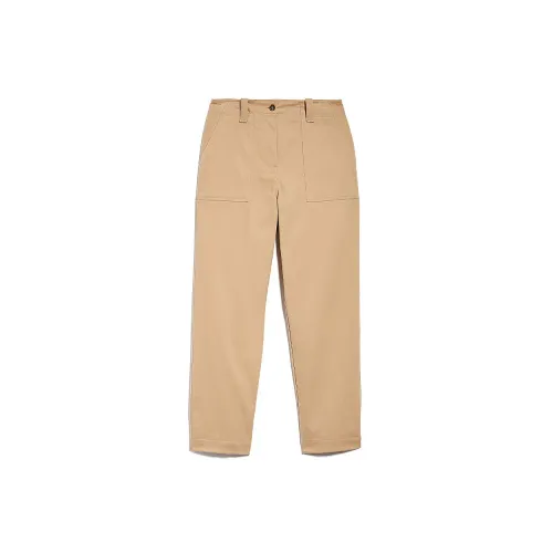 Max Mara Weekend , Cotton Drill Pants in Camel ,Brown female, Sizes: