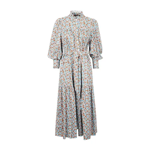 Max Mara Weekend , Cotton Floral Print Midi Dress ,Multicolor female, Sizes: