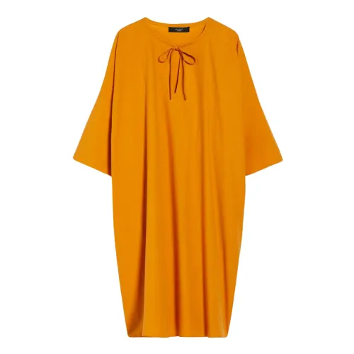Max Mara Weekend , Cotton Tunic Style Midi Dress ,Yellow female, Sizes: