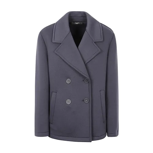 Max Mara Weekend , Double-breasted Jersey Jacket ,Blue female, Sizes: