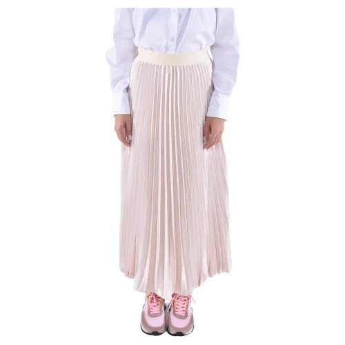 Max Mara Weekend , Fluid Pleated Long Skirt ,Beige female, Sizes: