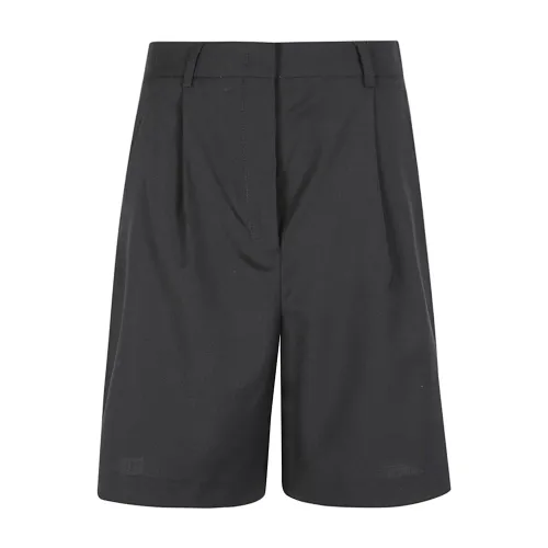 Max Mara Weekend , High-waisted black wool Bermuda shorts ,Black female, Sizes: