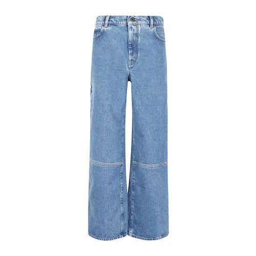Max Mara Weekend , Light Blue Cotton Baggy Jeans ,Blue female, Sizes:
