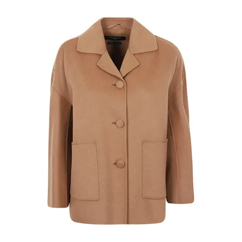 Max Mara Weekend , Light Brown Double Wool Jacket ,Brown female, Sizes: