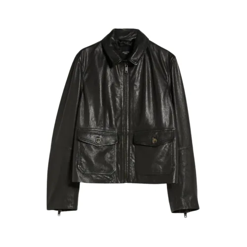 Max Mara Weekend , Nappa Leather Jacket ,Black female, Sizes: