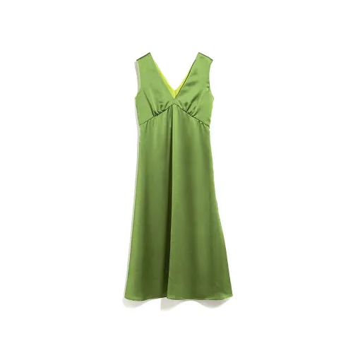 Max Mara Weekend , Pistachio Satin Dress ,Green female, Sizes: