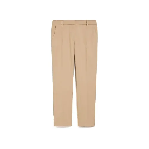 Max Mara Weekend , Sand-colored Stretch Cotton Cigarette Pants ,Beige female, Sizes:
