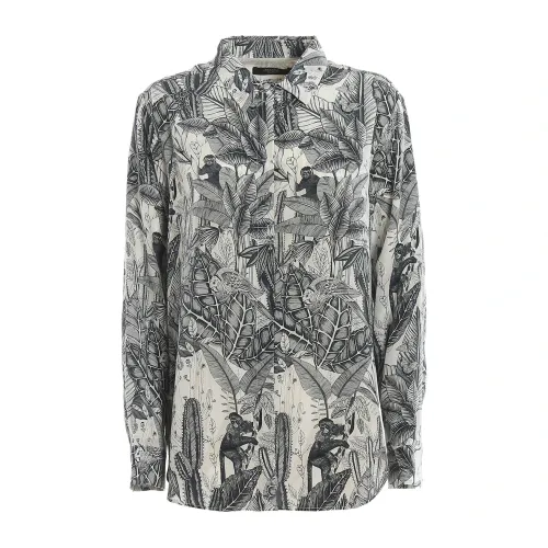 Max Mara Weekend , Silk Long Sleeve Button Shirt ,Gray female, Sizes: