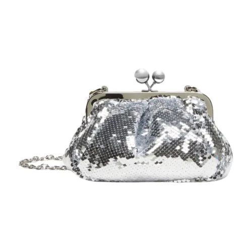 Max Mara Weekend , Silver Pasticcino Bag Small Sequin ,Gray female, Sizes: ONE SIZE