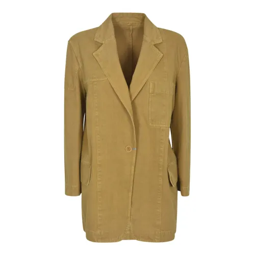 Max Mara , Women's Clothing Outerwear Dark Yellow Ss24 ,Yellow female, Sizes: