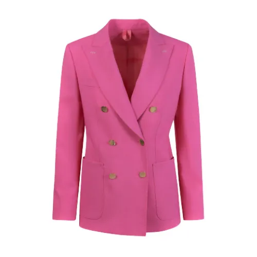 Max Mara , Wool Blend Tailored Jacket ,Pink female, Sizes: