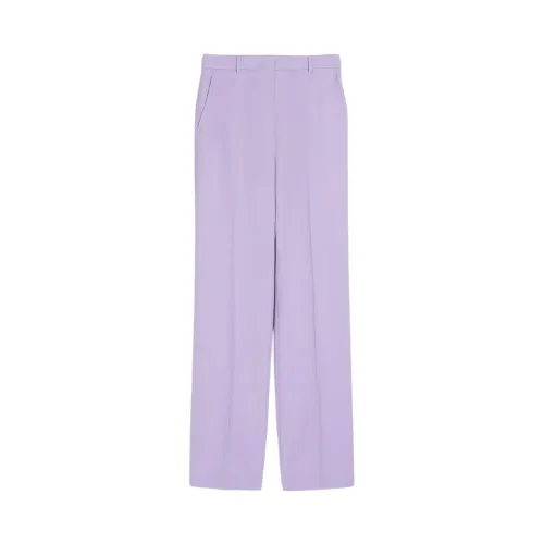 Max Mara , Wool Crepe Trousers ,Purple female, Sizes: