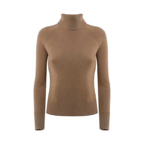 Max Mara , Wool Polo Neck Sweater ,Brown female, Sizes: