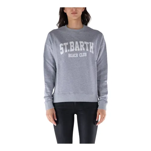 MC2 Saint Barth , Beach Club Crewneck Sweatshirt ,Gray female, Sizes: