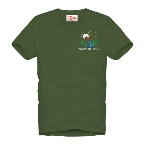 MC2 Saint Barth , Green T-shirts and Polos ,Green male, Sizes: