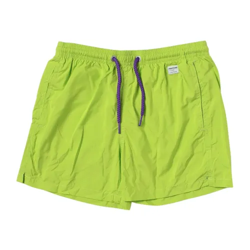 MC2 Saint Barth , Lime Green Kids Swimwear with Elastic Waist ,Green male, Sizes: