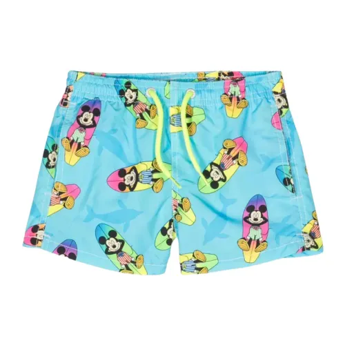 MC2 Saint Barth , Mickey Mouse Surf Kids Swim Shorts ,Blue male, Sizes: