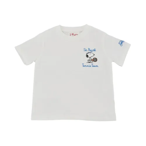 MC2 Saint Barth , Snoopy Tennis Round Neck T-shirt ,White male, Sizes:
