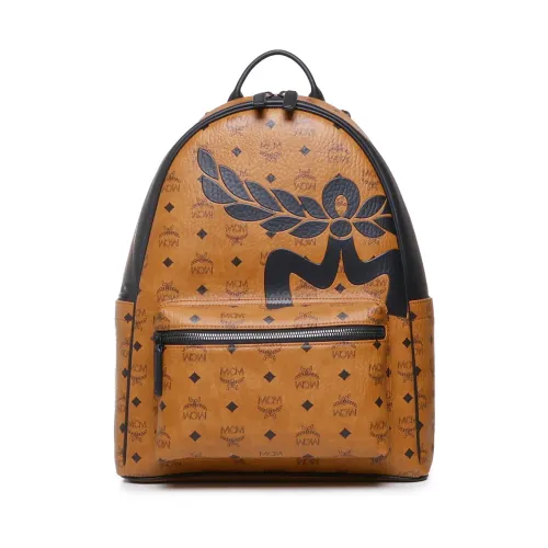 MCM , Brown Leather Backpack with Adjustable Straps ,Brown unisex, Sizes: ONE SIZE