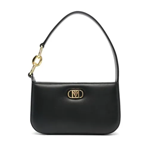 MCM , Classic Black Leather Shoulder Bag ,Black female, Sizes: ONE SIZE