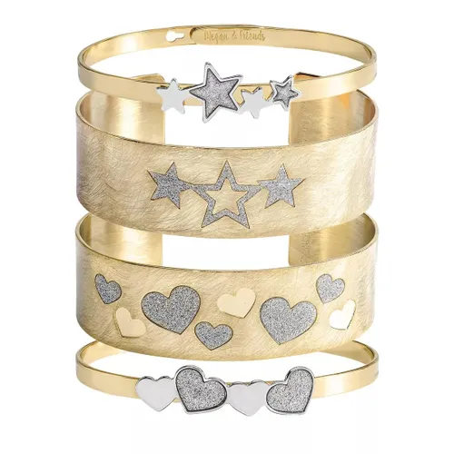 Megan & Friends Bracelets - Bangle Set Hearts & Stars - gold - Bracelets for ladies