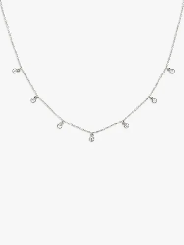 Melissa Odabash Crystal Drop Chain Necklace - Silver - Female