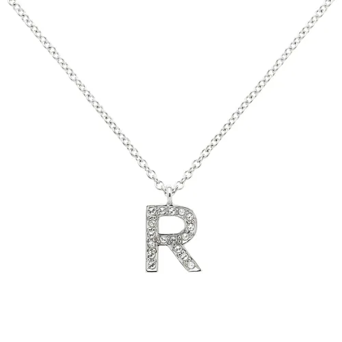 Melissa Odabash Glass Crystal Initial Pendant Necklace, Silver - Silver - Female - Size: R