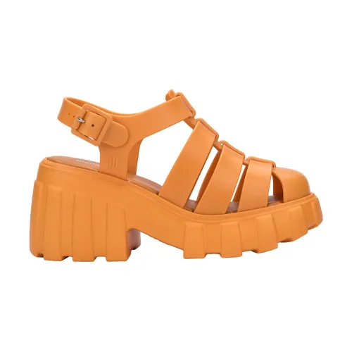 Melissa , Strap Platform Heel Sandals ,Orange female, Sizes: