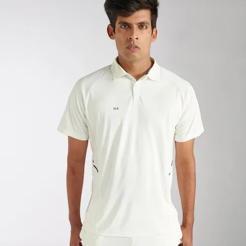 Men Cricket White Polo Shirt P 500 Polo Eco