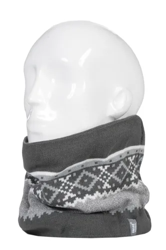 Mens 1 Pack SOCKSHOP Heat Holders Gothenburg Neck Warmer Light Grey One Size
