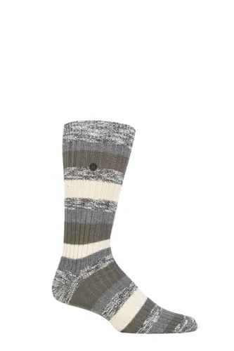 Mens 1 Pair Birkenstock Slub Striped Cotton Socks Bungee Cord 5.5-7.5 Mens