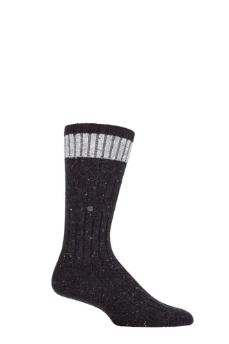 Mens 1 Pair Burlington Crafted Wool Boot Socks Black 6.5-11 Mens