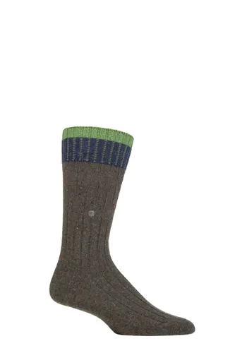 Mens 1 Pair Burlington Crafted Wool Boot Socks Green 6.5-11 Mens