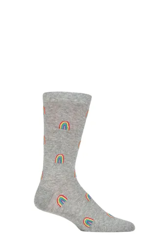 Mens 1 Pair Thought Rainbow Organic Cotton Socks Rainbow Grey  7-11 Mens
