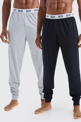Men's 2 Pack Cuffed Man Loungewear Joggers - Multi - S, Multi