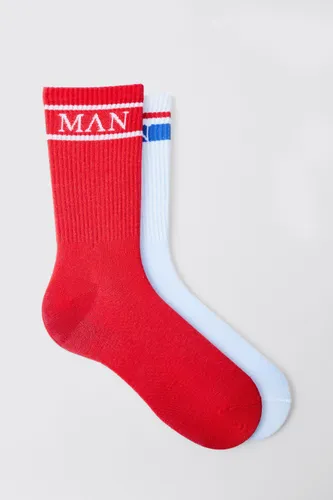 Men's 2 Pack Original Man Sports Stripe Socks - Multi - One Size, Multi