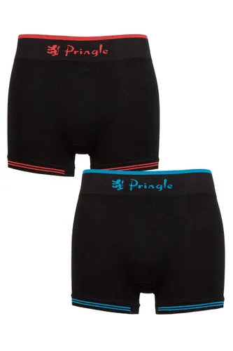 Mens 2 Pack Pringle Seamless Sports Boxer Shorts Black S