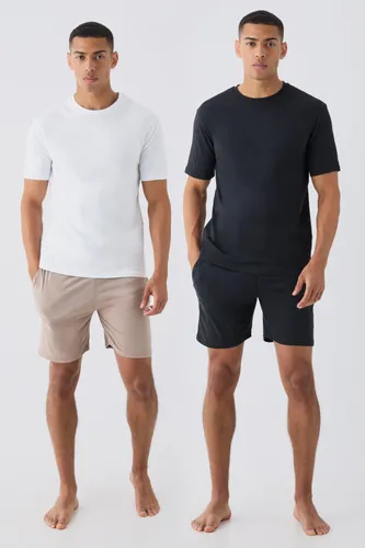 Men's 2 Pack T-Shirt & Short Lounge Set - Multi - S, Multi