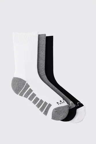 Men's 3 Pack Man Dash Active Gymwear Sport Socks - Multi - One Size, Multi