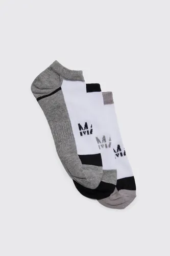 Men's 3 Pack Man Dash Activewear Trainer Socks - Multi - One Size, Multi