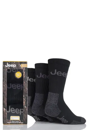 Mens 3 Pair Jeep Luxury Terrain Socks Gift Box Black 6-11 Mens