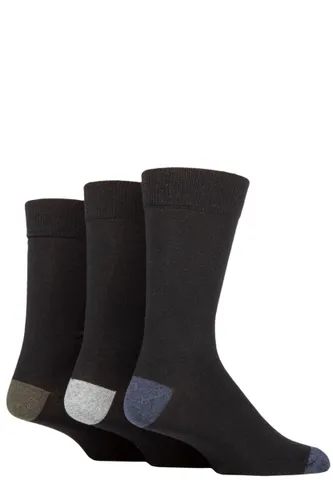 Mens 3 Pair SOCKSHOP TORE 100% Recycled Heel and Toe Cotton Socks Black 7-11 Mens