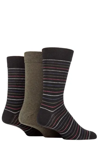 Mens 3 Pair SOCKSHOP TORE 100% Recycled Multi Stripe Cotton Socks Black 7-11 Mens