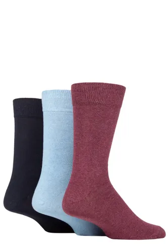 Mens 3 Pair SOCKSHOP TORE 100% Recycled Plain Cotton Socks Pink / Blues 7-11 Mens