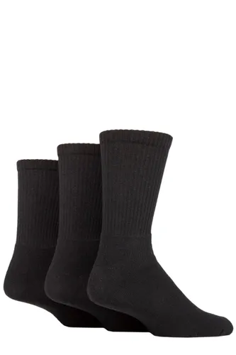 Mens 3 Pair SOCKSHOP TORE 100% Recycled Plain Cotton Sports Socks Black 7-11 Mens