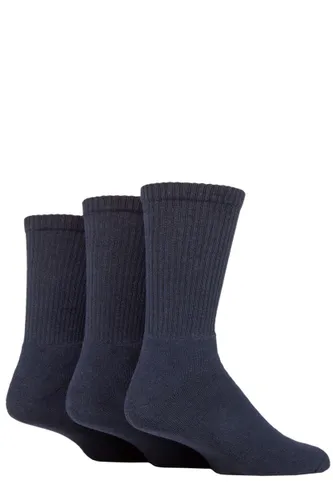 Mens 3 Pair SOCKSHOP TORE 100% Recycled Plain Cotton Sports Socks Navy 7-11 Mens
