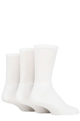 Mens 3 Pair SOCKSHOP TORE 100% Recycled Plain Cotton Sports Socks White 7-11 Mens