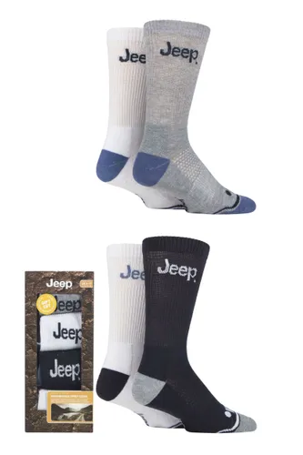 Mens 4 Pair Jeep Performance Cushioned Sports Socks Gift Box Navy 6-11 Mens